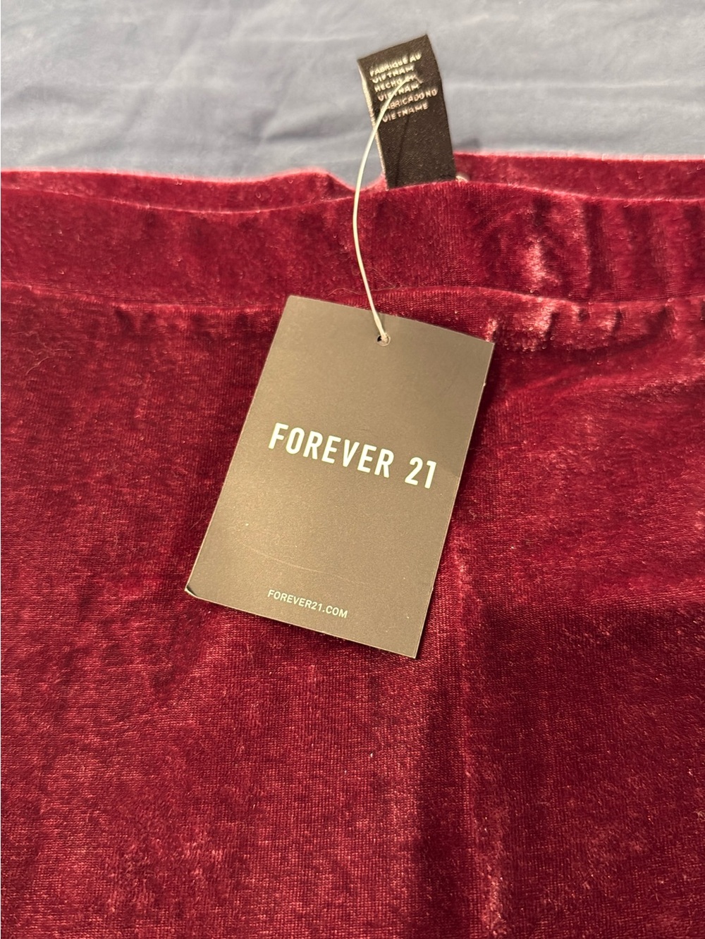 Forever 21 Velvet Skirt in Wine Red